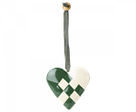 Maileg flettet hjerte ornament mørkegrøn - Tinashjem